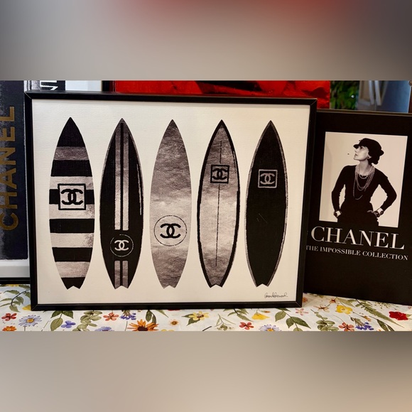 Other - NIP CHANEL Framed Monochrome Surfboard Art 
Licensed By Amanda Greenwood